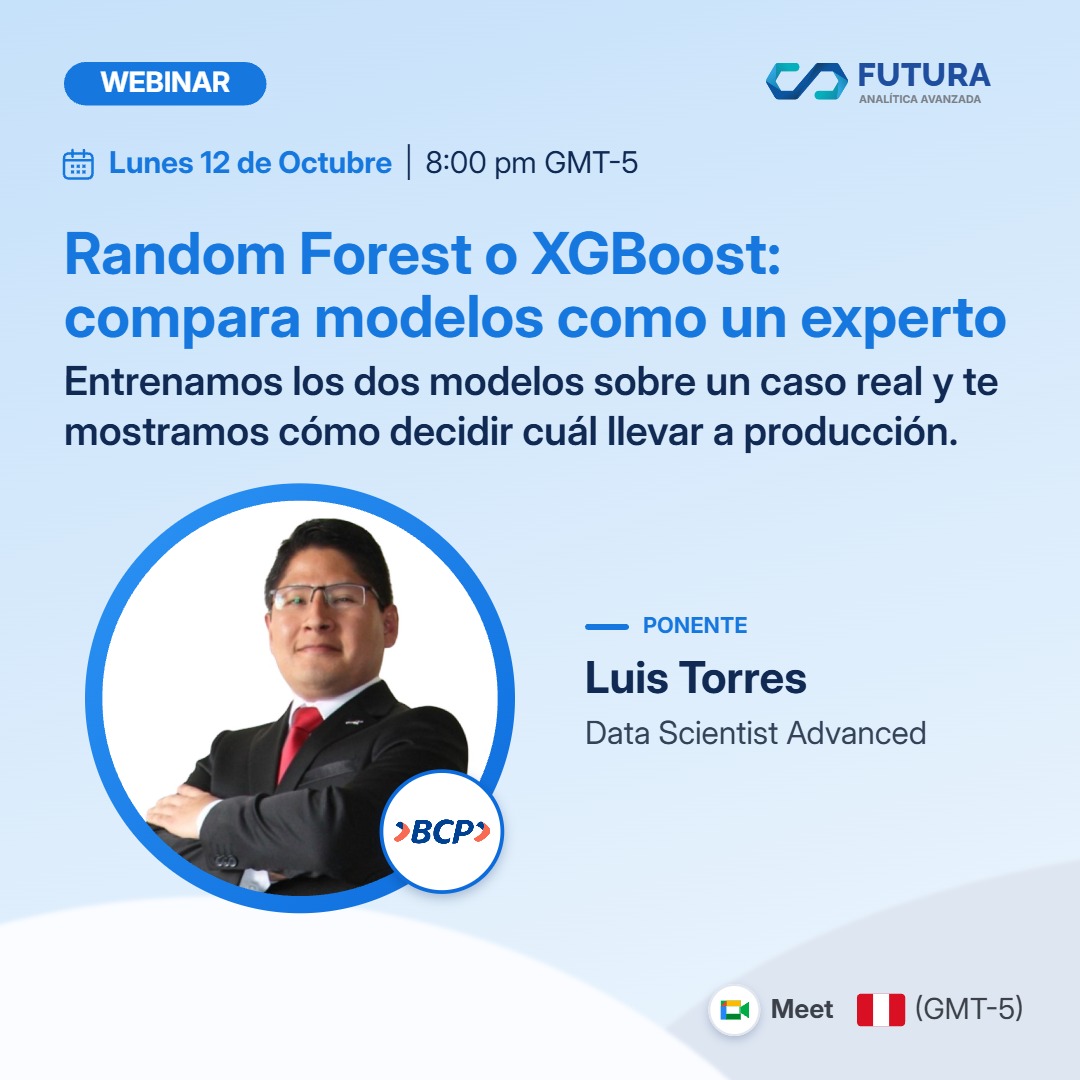Afiche: Random Forest o XGBoost: compara modelos como un experto